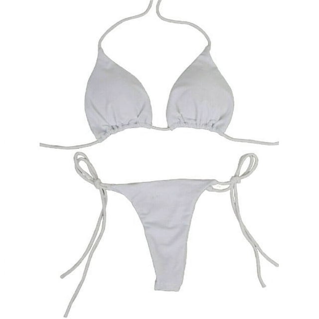 Maillot de Bain pour Femmes Micro Bikini Ensemble String à Nouer sur le Côté