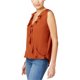 thumbnail image 1 of INC Blusa de punto con volantes para mujer, marrón, grande, 1 of 1