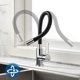 thumbnail image 4 of Grifo de cocina flexible con caño alto giratorio libre, mezclador flexible para fregadero, de acero inoxidable y negro, grifo para fregadero con agua fría y caliente, 4 of 5