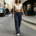 thumbnail image 6 of UKHCCC Wide Leg Sweatpants for Women High Waist with Elastic Drawstring Casual Pants Flowy Lounge Trousers Soft Cotton Cozy Loungewear Joggers S-3XL, 6 of 9