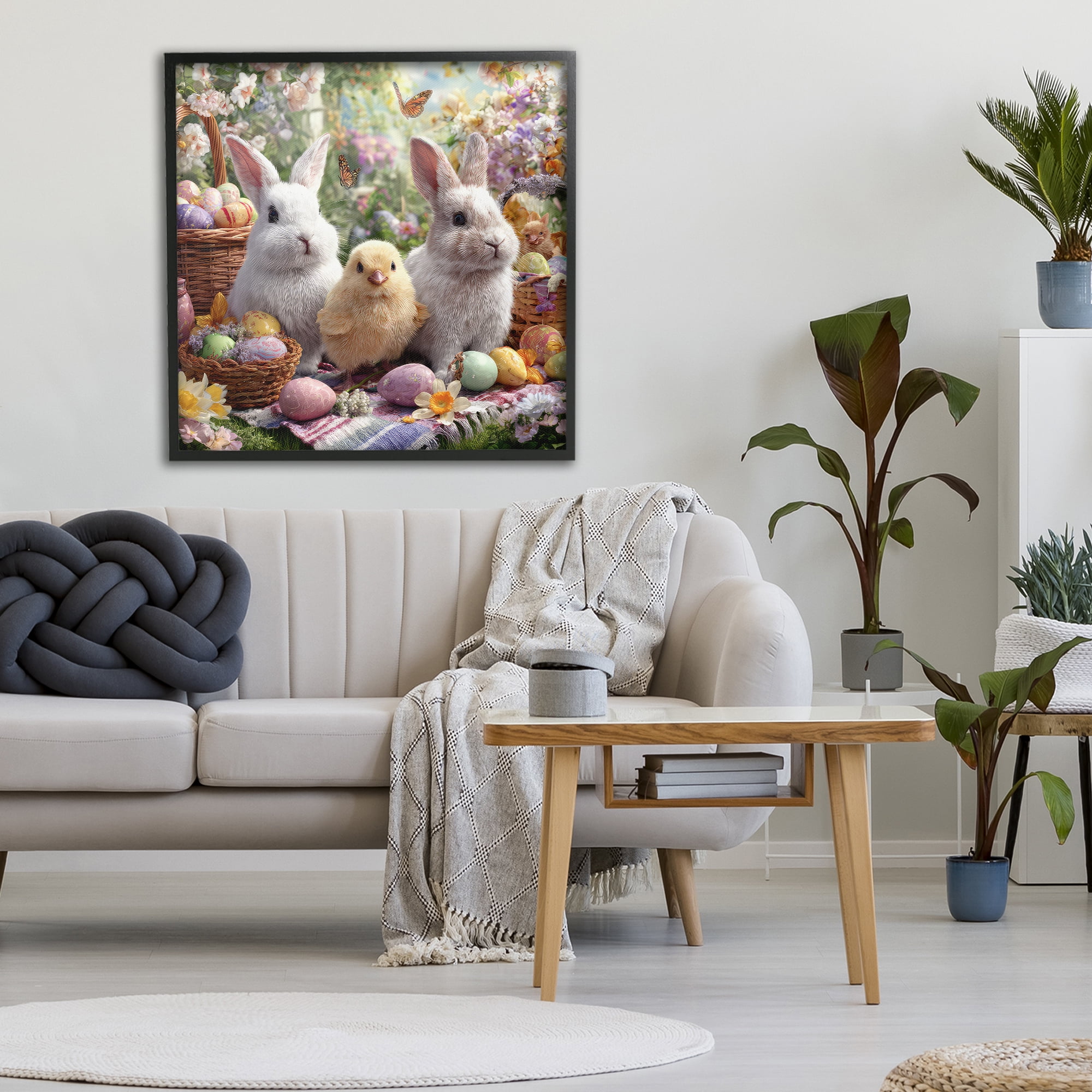 Stupell Industries Easter Animals & Eggs Black Framed Giclee Art, design by The Wands Want