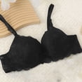 thumbnail image 4 of Fatuov Lace Underwire Bras for Women Supportive Solid Color Full Coverage Comfort Bra for Vacation, Push Up Lightly Lined Bra 36B, Black, 4 of 5