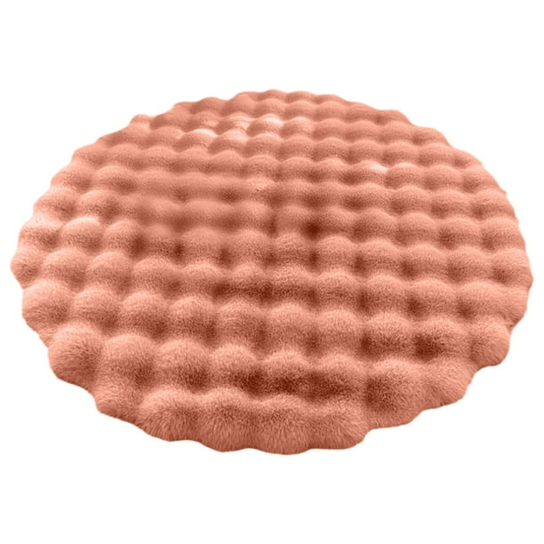 Sofás para la Sala de Estar Estilo Crema Alfombra Circular Sofá Alfombra Circular Sala de Estar Mesa de Café Terciopelo 23.62x23.62 Pulgadas Mesas de la Sala de Estar