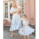 thumbnail image 4 of Vestido de fiesta a juego para madre e hija, 2024, para niña, mujer, blanco, azul, vestidos florales para niños, vestido de mamá y yo, ropa larga de verano, 4 of 5