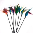 thumbnail image 3 of Pet Feather Toy Interactive Pets Teaser Stick Playing Animals Sports Game Biting Bouncing Teasing Plaything Supplies Color Random, 3 of 9