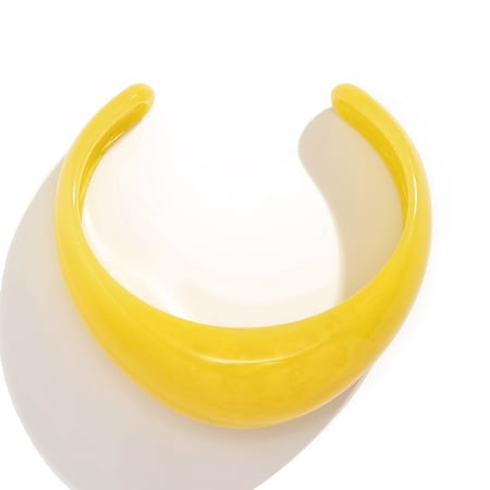 Firefly Hope 1Pc Chunky Acrylic Open Cuff Bracelet for Women, Stylish Opening Bangle, Trendy Wide Cuff Wrist Jewelry for Daily & Party Wear, Yellow