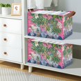 thumbnail image 2 of Yayeee Foldable Storage Basket for Shelves with Handles Waterproof Cloth Bins, White Vibrant Flowers, 2 of 7