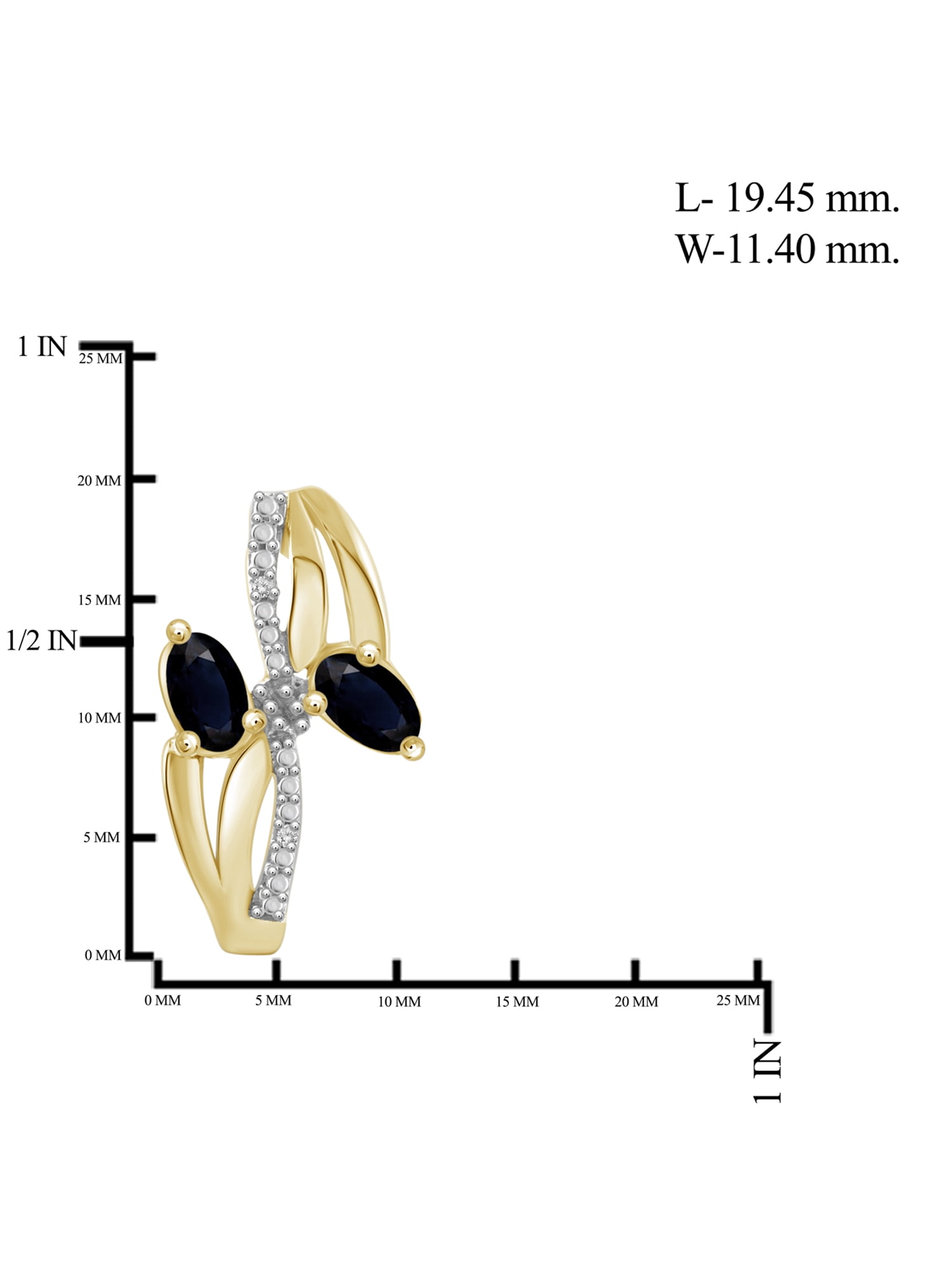 2 1/2 Carat T.G.W. Sapphire And White Diamond Accent 14k Gold Over Silver 3-Piece Jewelry set