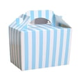thumbnail image 2 of Billuyoard Cartón de embalaje de cartón grueso de 20 cartones en caja de postre Dim Sum blanca brillante caja de regalo para niños cartón de Kits de decoración para fiestas franja azul y blanca, 2 of 6