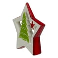 thumbnail image 3 of Northlight 7" White and Red Christmas Tree in a Star Tabletop Decoration, 3 of 4