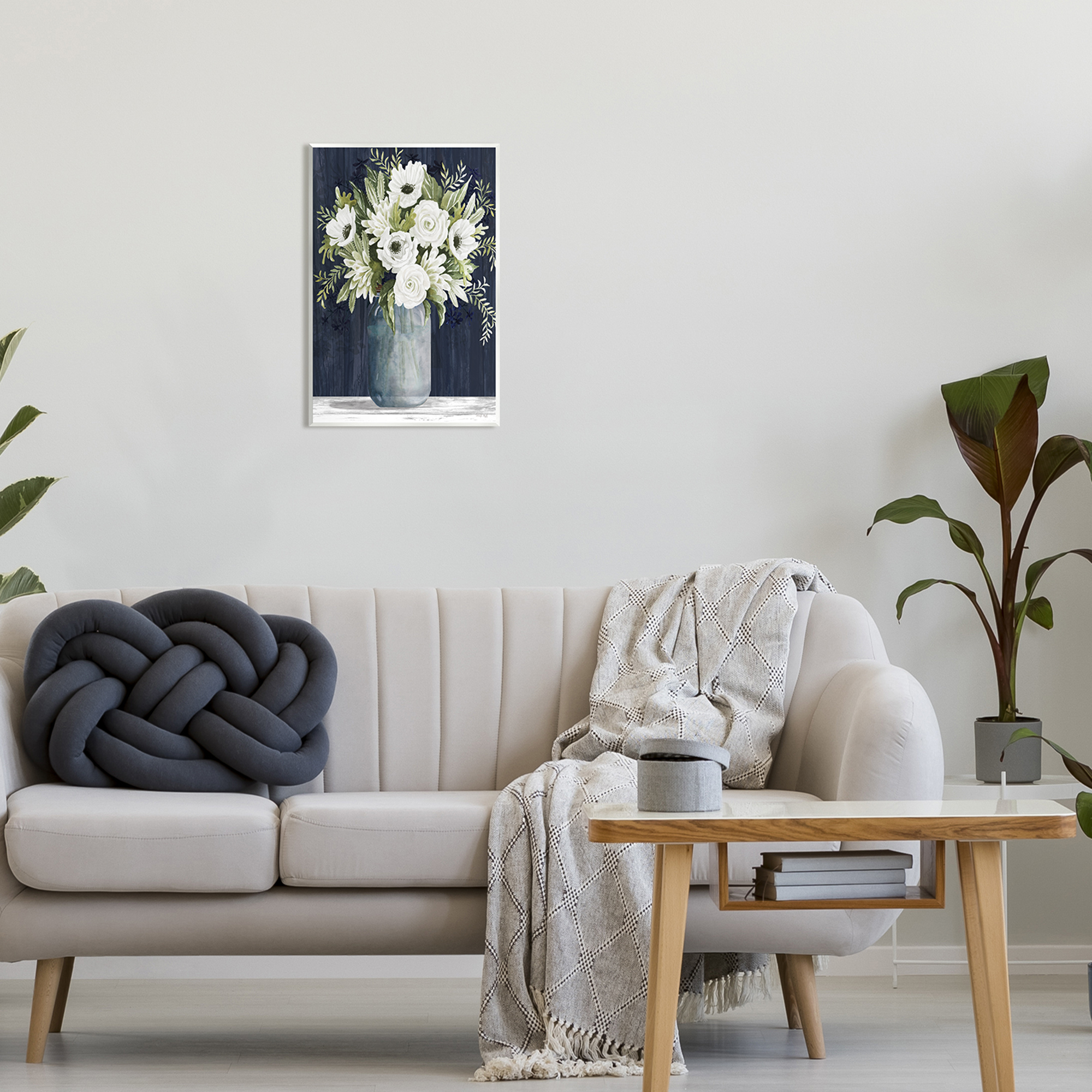 Stupell Industries White Country Blooms Botanical & Floral Painting Unframed Art Print Wall Art, 13 x 19