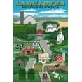 thumbnail image 1 of Lancaster, Pennsylvania, Retro Countryside (36x54 Giclee Gallery Art Print, Vivid Textured Wall Decor), 1 of 3