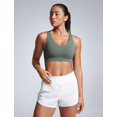 thumbnail image 2 of Sujetador deportivo CRZ YOGA Butterbreeze, cuello en V, acolchado, gris salvia, 2 of 5