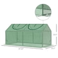 thumbnail image 3 of Outsunny 47" x 24" x 24" Portable Mini Tunnel Greenhouse Garden Planting Outdoor Flower Warm House Box with 2 Windows, Steel Frame and PE Cover, Green, 3 of 10