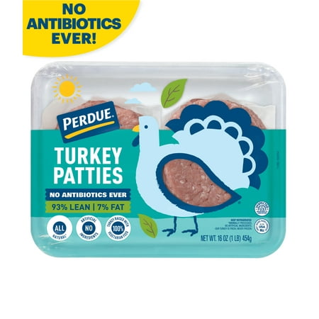 Perdue, No Antibiotics Ever, Fresh Ground Turkey Patties, 1 lb Tray
