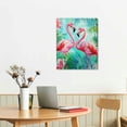 thumbnail image 2 of Patifu Flamingos Tropical Kitsch Wall Decor Canvas Art Print for Living Room Bedroom Home Office, High Resolution Image, Handmade, Waterproof, Tear Resistant, Easy to Frame 12x16 in, 2 of 5