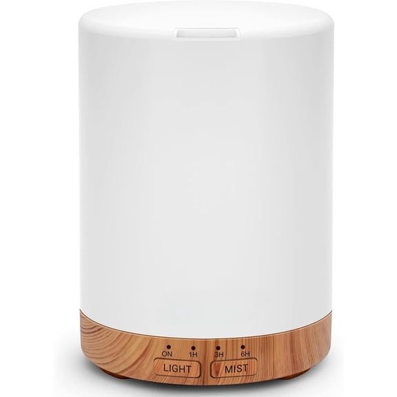 PUMIER 300ML 5-in-1 Essential Oil Diffuser & Humidifier with 7 Color LED Lights, Auto Shut-Off, Ultrasonic Quiet Aromatherapy for Home/Office/Yoga - Multi-Color