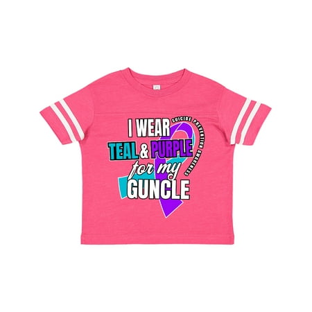 

Inktastic Suicide Prevention I Wear Teal and Purple for My Guncle Gift Toddler Boy or Toddler Girl T-Shirt