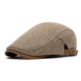 thumbnail image 2 of XIAOCHA Mens Adjustable Newsboy Cap Solid Breathable Newsboy Caps Daily Outdoor Beret Cap,KH1, 2 of 4