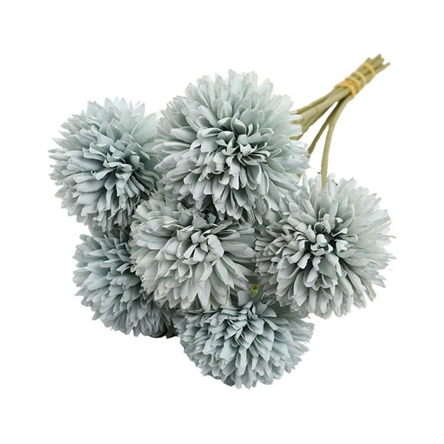6pcs Artificial Flower Fake Single Stem Realistic Blossom Flower Table Decoration Shooting Prop for Home Decor Blue