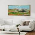 thumbnail image 5 of IDEA4WALL Extra Large Framed Canvas Print Wall Art Village on the Hill Vibrant Landscape Nature Scenery Antique Retro Fine Art Countryside Decorative for Home Decoration - 60"x30", 5 of 5