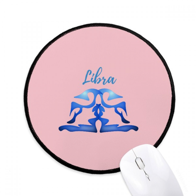 Balance Libra Sign Art Déco Tapis de Souris de Bureau Rond pour Ordinateur