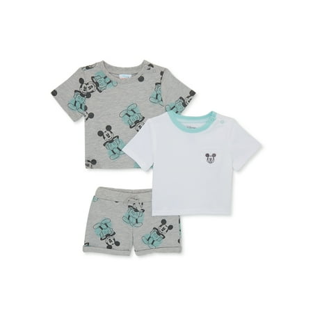 

Disney Baby Boy Mickey Mouse T-Shirts and Shorts Set 3-Piece Sizes 0/3M-24M