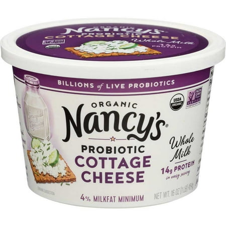Nancy's Organic Probiotic Cottage Cheese Tub, 4% Milk Fat, 14g Protein, 16 oz