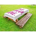 thumbnail image 1 of Live Laugh Love Outdoor Tablecloth, Happy Life Message Calligraphy in Vibrant Tones Inspirational Theme, Decorative Washable Fabric Picnic Tablecloth, 58 X 120 Inches, Fuchsia White, by Ambesonne, 1 of 2