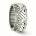 thumbnail image 5 of Edward Mirell Titanium & Sterling Silver Inlay Polished Leaf Ring, 5 of 7