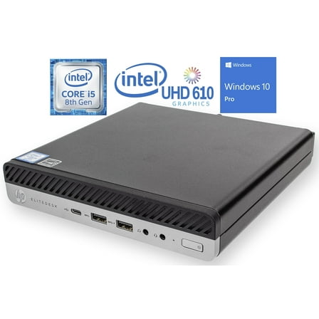 Restored HP EliteDesk 800 G4 Mini PC, Intel Core i5-8500T Upto 3.5GHz, 16GB RAM, 512GB NVMe SSD, DisplayPort, HDMI, Wi-Fi, Bluetooth, Windows 10 Pro