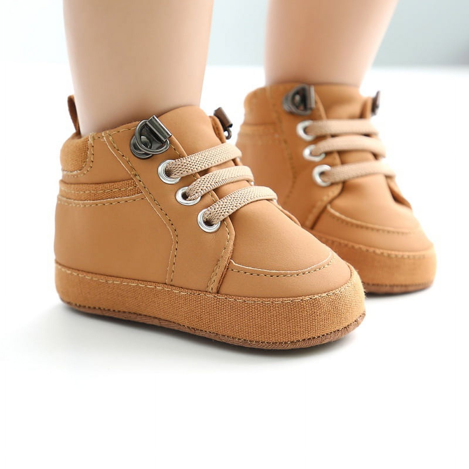 Baby Girls Boys Walking Shoes Toddler Infant First Walker Soft Sole High-Top Ankle Sneakers Newborn Crib Shoe - image 3 of 7
