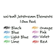Uniball Jetstream Elements Ballpoint Pens, Medium Point (1.0mm), Assorted Ink, 12 Count