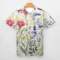 thumbnail image 3 of Watercolor Wildflowers Spring Summer (3) Men Zipper T-shirt Summer Casual Short Sleeve T-shirt Top, 3 of 7