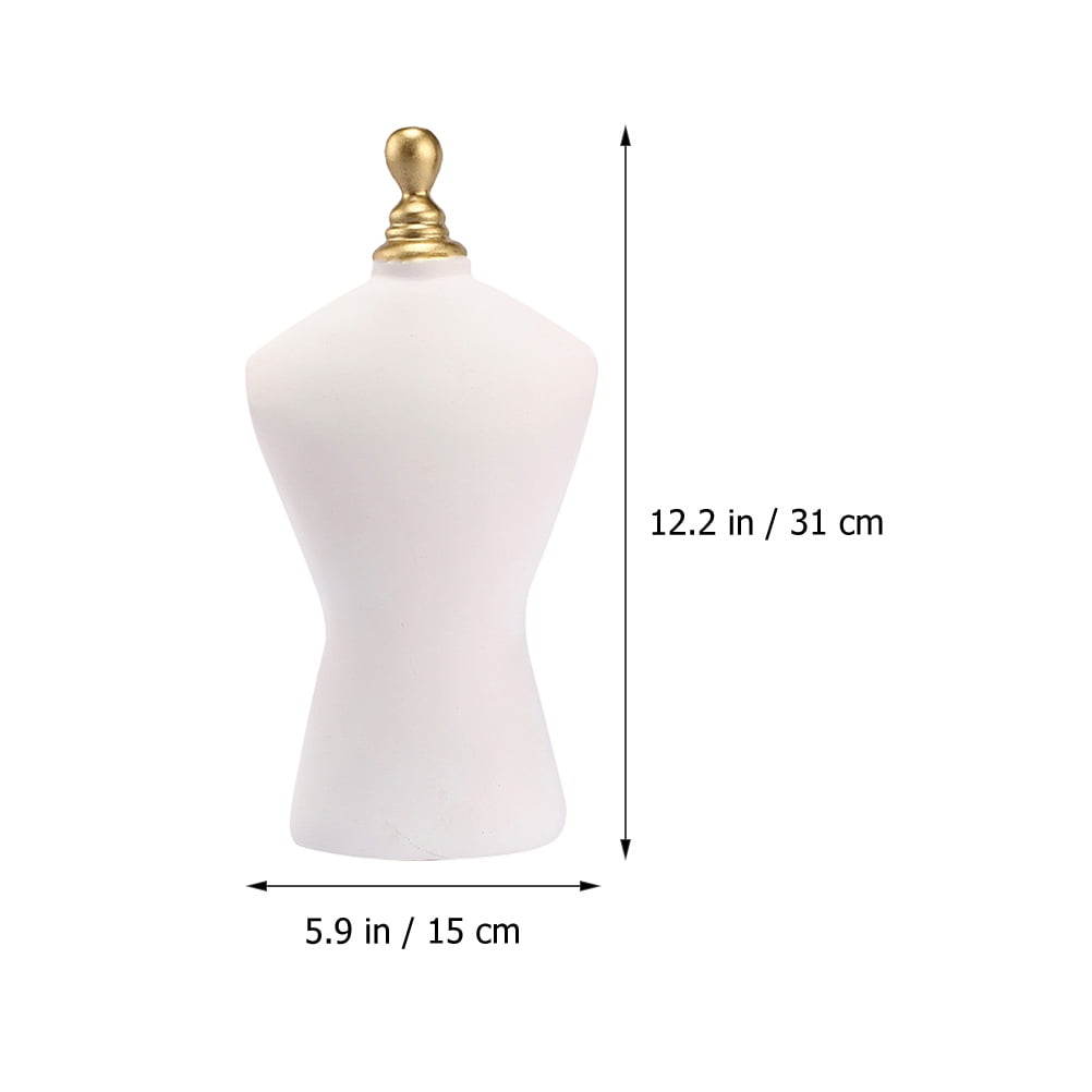 FONDOTIN White Resin Jewelry Display Mannequin Necklace Holder for Boutique and Retail Store Presentation