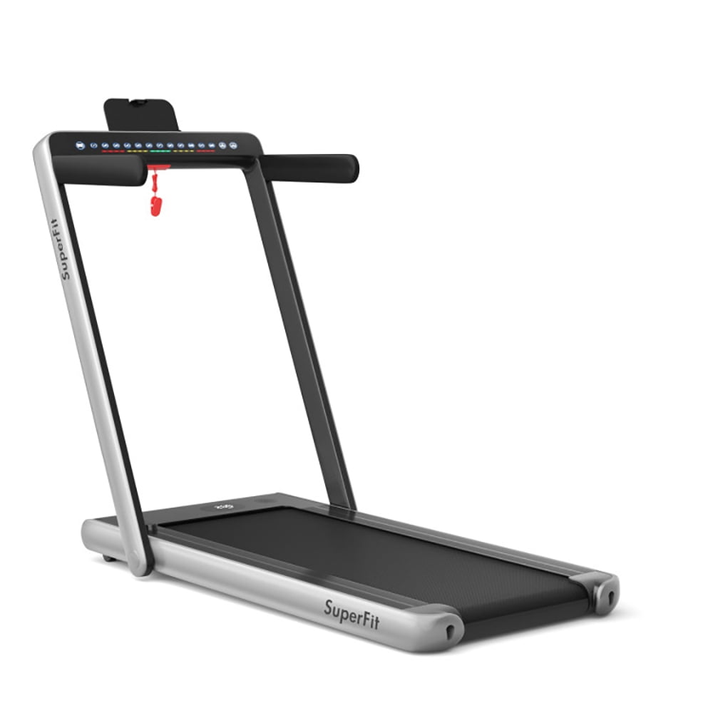 Canddidliike 2-in-1 Electric Motorized Health and Fitness Folding Treadmill with Dual Display-Silver, Home Fitness Equipment for Walking & Running , Cardio Exercise Machine