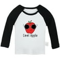 thumbnail image 2 of iDzn Cool Apple Funny T shirt For Baby, Newborn Babies T-shirts, Infant Tops, 0-24M Kids Graphic Tees Clothing (Long Black Raglan T-shirt, 0-6 Months), 2 of 5