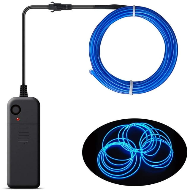 Wire Neon Light Cord EL Cable Neon Wire For Halloween Christmas Parties And Party Lighting (Blue, 3m)