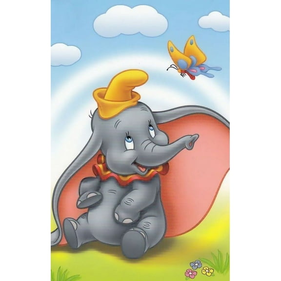 DIY 5D Diamond Art Kits for Adults Kids, Dumbo Paint by Diamonds Gem Painting Kits for Home Wall Decor 12x16 inch