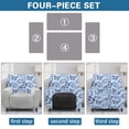 thumbnail image 5 of SCRAWLGOD Butterfly Tie-Dye Blue Recliner Chair Covers, Removable 4 Pieces Stretch Recliner Covers with Storage Pockets Soft Comfortable Recliner Slipcovers for Pet, Living Room, 5 of 7