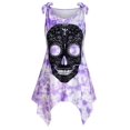 thumbnail image 1 of Cráneo del tinte del lazo del lazo de hombro Tamaño de Halloween Plus Tank Top Rosegal Camisetas sin mangas de talla grande, 1 of 5