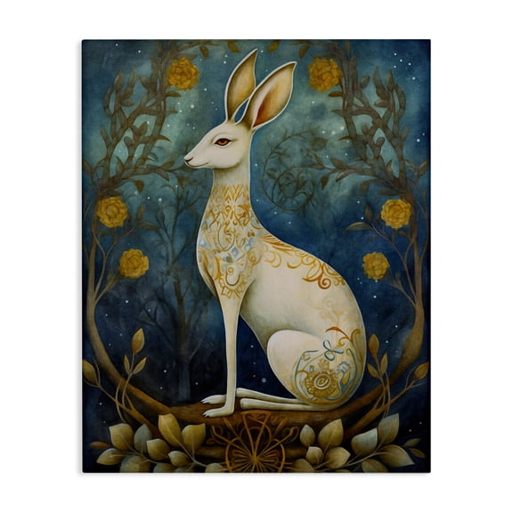 Stupell Industries Eclectic Patterned Forest Rabbit Canvas Art, 24 x 30, by LSR Design Studio