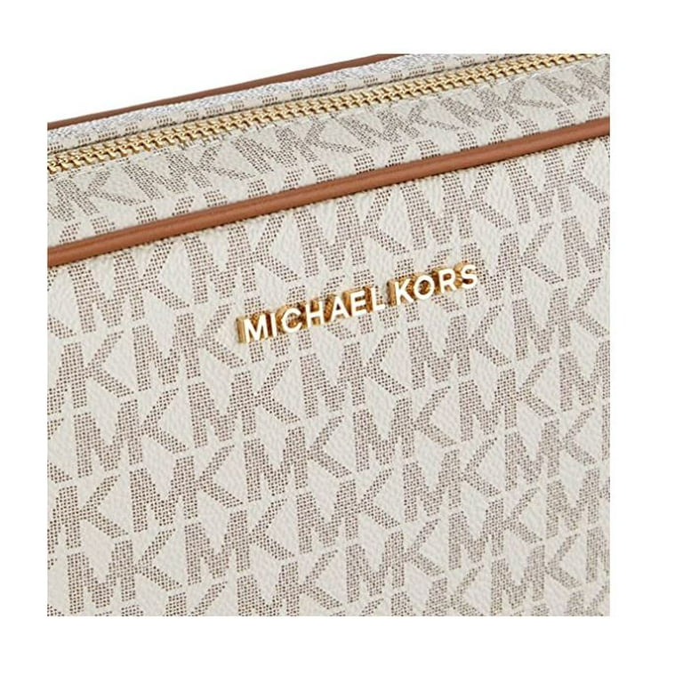 Michael Kors Ladies Vanilla Signature-coated Jet Set Large East West  Crossbody Bag