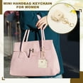 thumbnail image 4 of Uxcell Mini Handbag Keychain for Women, PU Leather Cute Bag Creative Keyrings Black, 4 of 7