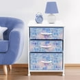 thumbnail image 3 of Sorbus Nightstand Storage Organizer with 3 Drawers - Kids Girls, Boys Bedroom Furniture Storage Chest for Clothes, Closet Organization - Steel Frame, Wood Top, Fabric Bin (Pastel Tie-dye Blue/Pink), 3 of 7