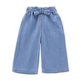 thumbnail image 3 of MuXiKeJi Clothes Girls Y2K Jeans Baggy Thin Knot Decor Loose Wide Leg Denim Pants Summer Casual Bottoms for Toddler Kids Girls Jeans Pants, 3 of 5
