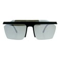 thumbnail image 2 of Mens Rimless Exposed Lens Color Mirror Plastic Frame Flat Top Sunglasses Black Mirror, 2 of 4