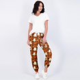 thumbnail image 3 of Orange Pajama Pants Women Wide Leg Halloween Sleepwear Home Wear S, 3 of 4