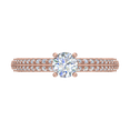 thumbnail image 3 of 0.60 Carat Prong Set Diamond Engagement Ring Band in 14K Rose Gold (Ring Size 6.5), 3 of 5