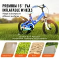 thumbnail image 3 of KFFKFF Collapsible Children's Balance Bicycle, 16" Durable High-Carbon Frame, Adjustable Seat & Handles, Air-Filled Tires, Compact Riding Toy for 5-8 Year Olds, Supports up to 99LBS, 3 of 9